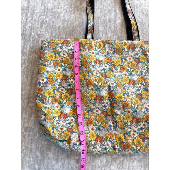 Whimsy Cat Floral Tote Bag - Picture 5 of 9